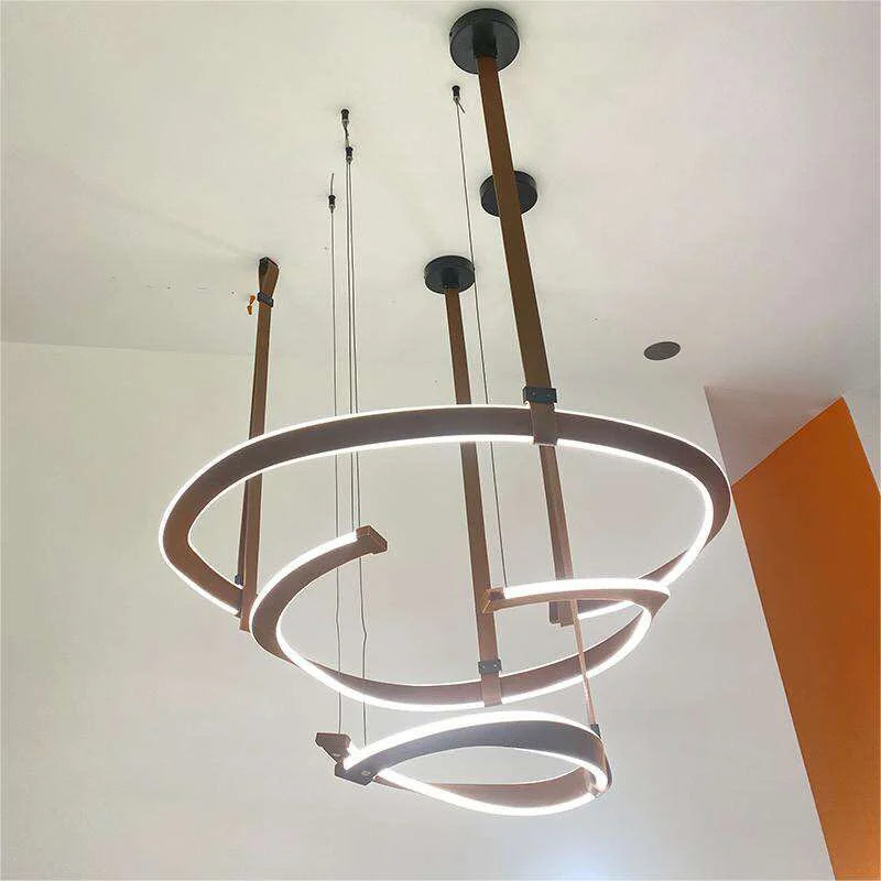 LEATHER LED CHANDELIER