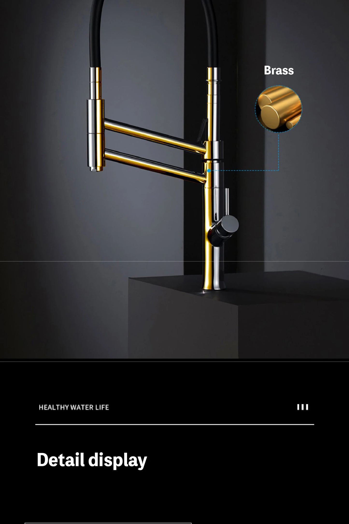 LUXURY CHROME BRASS KITCHEN FAUCET MIXER