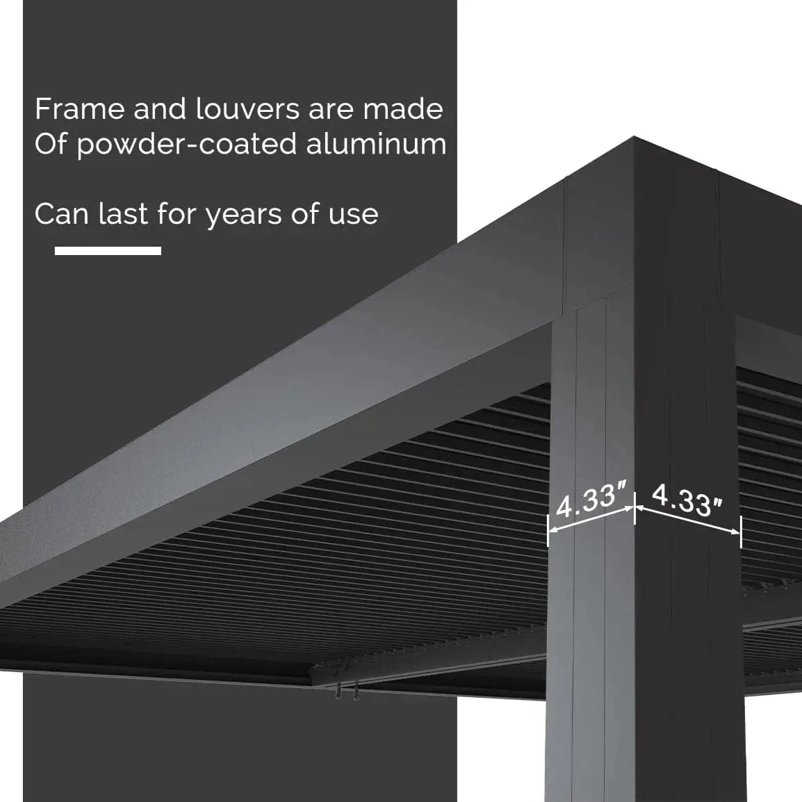 LOUVERED PERGOLA 12' X 16' IN ALUMINUM