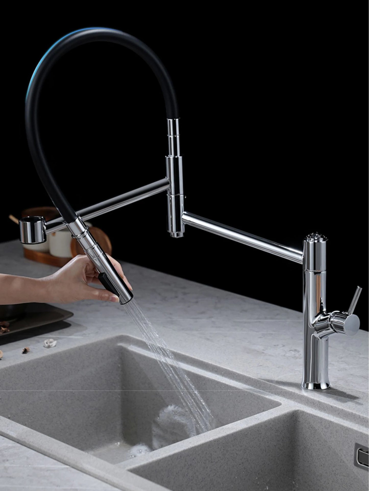 LUXURY CHROME BRASS KITCHEN FAUCET MIXER