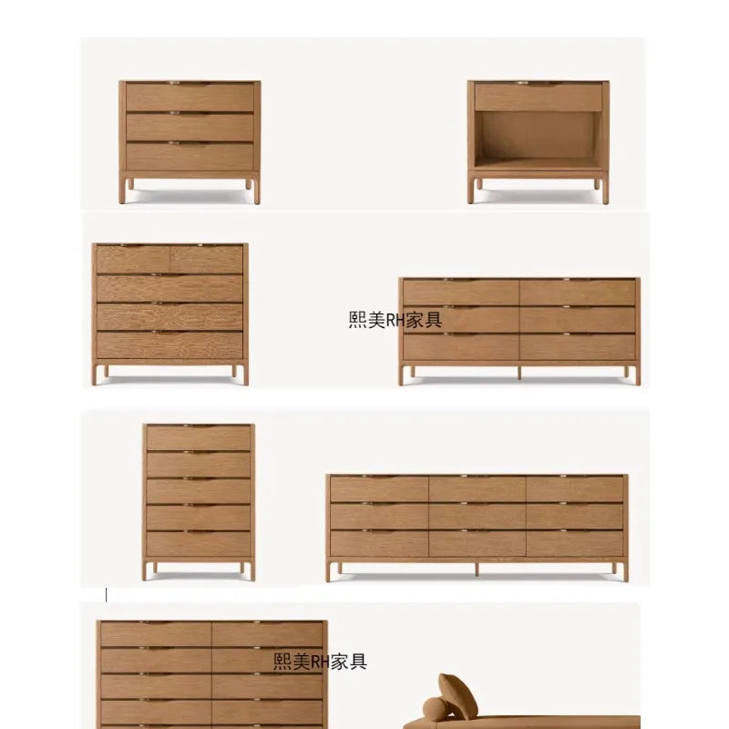 /American Country Solid Wood Brown Chest Padua 6 Drawer Dresser Bedroom Living Room Storage Cabinet Locker