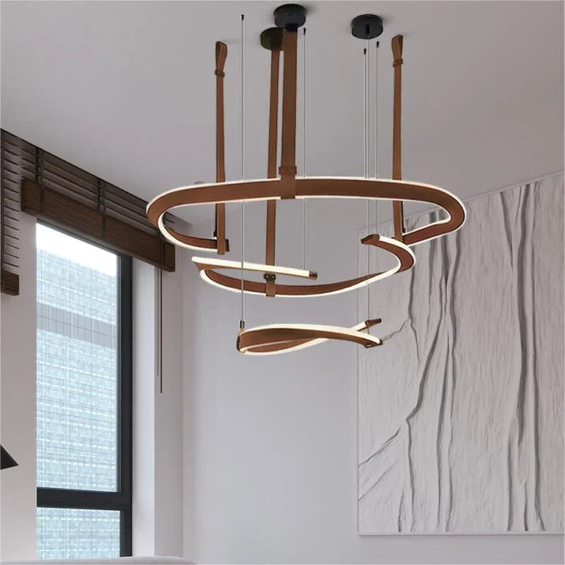 LEATHER LED CHANDELIER