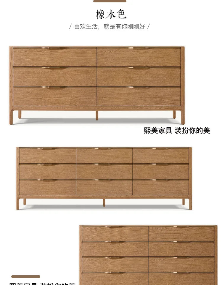 /American Country Solid Wood Brown Chest Padua 6 Drawer Dresser Bedroom Living Room Storage Cabinet Locker