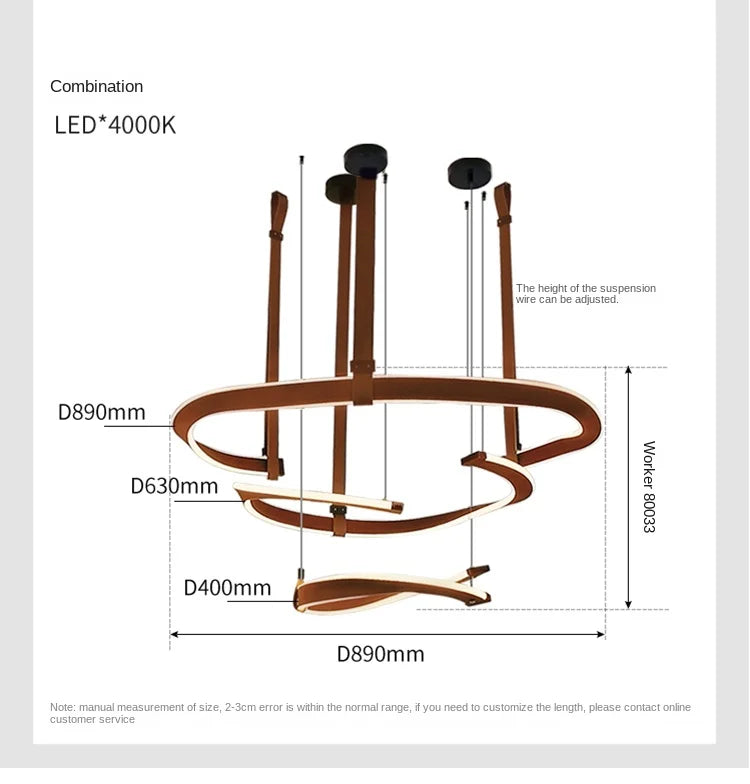 LEATHER LED CHANDELIER