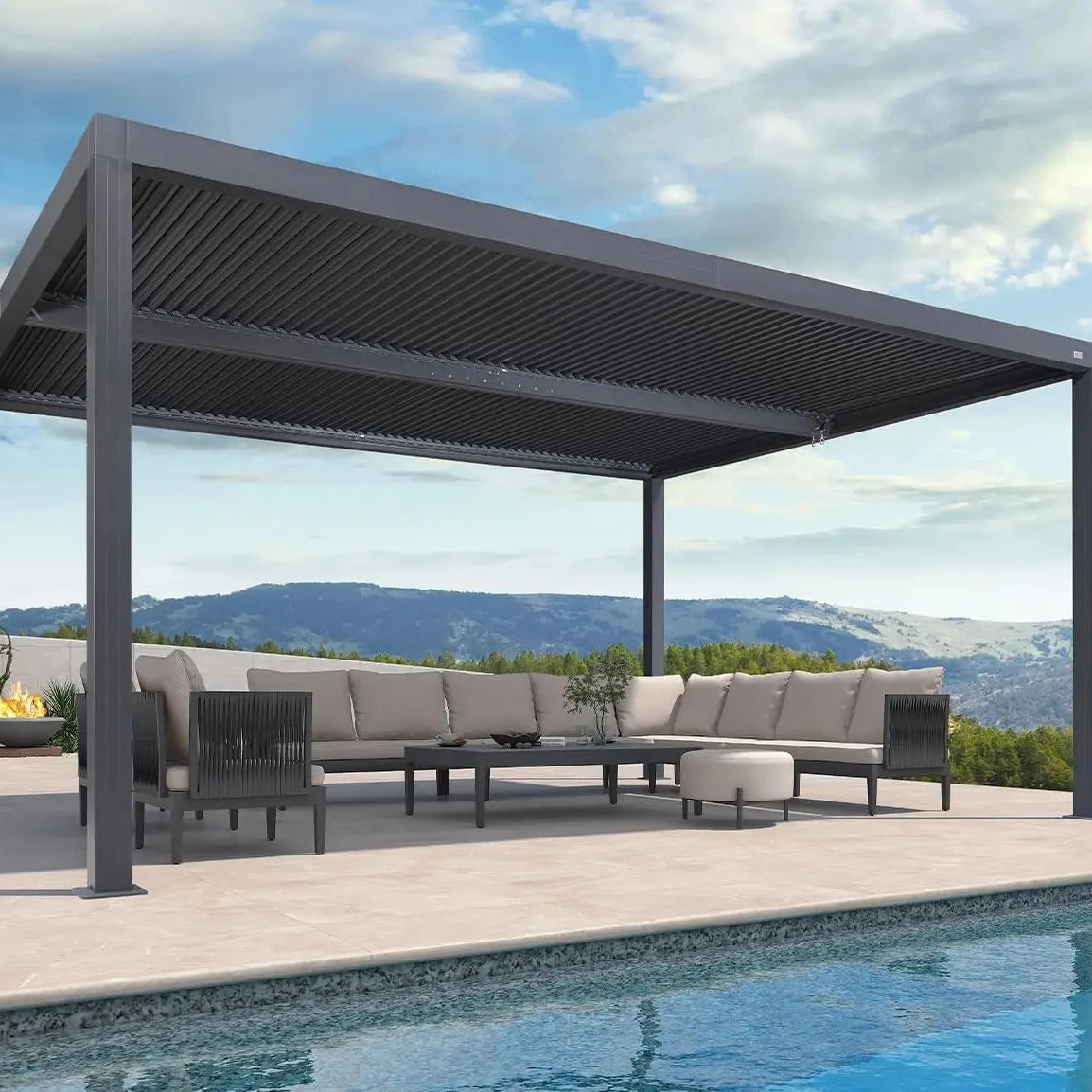 LOUVERED PERGOLA 12' X 16' IN ALUMINUM