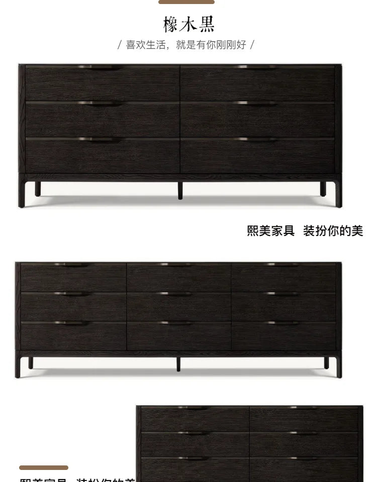 /American Country Solid Wood Brown Chest Padua 6 Drawer Dresser Bedroom Living Room Storage Cabinet Locker