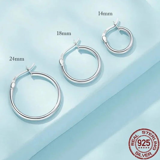 925 STERLING SILVER BOLD HOOPS