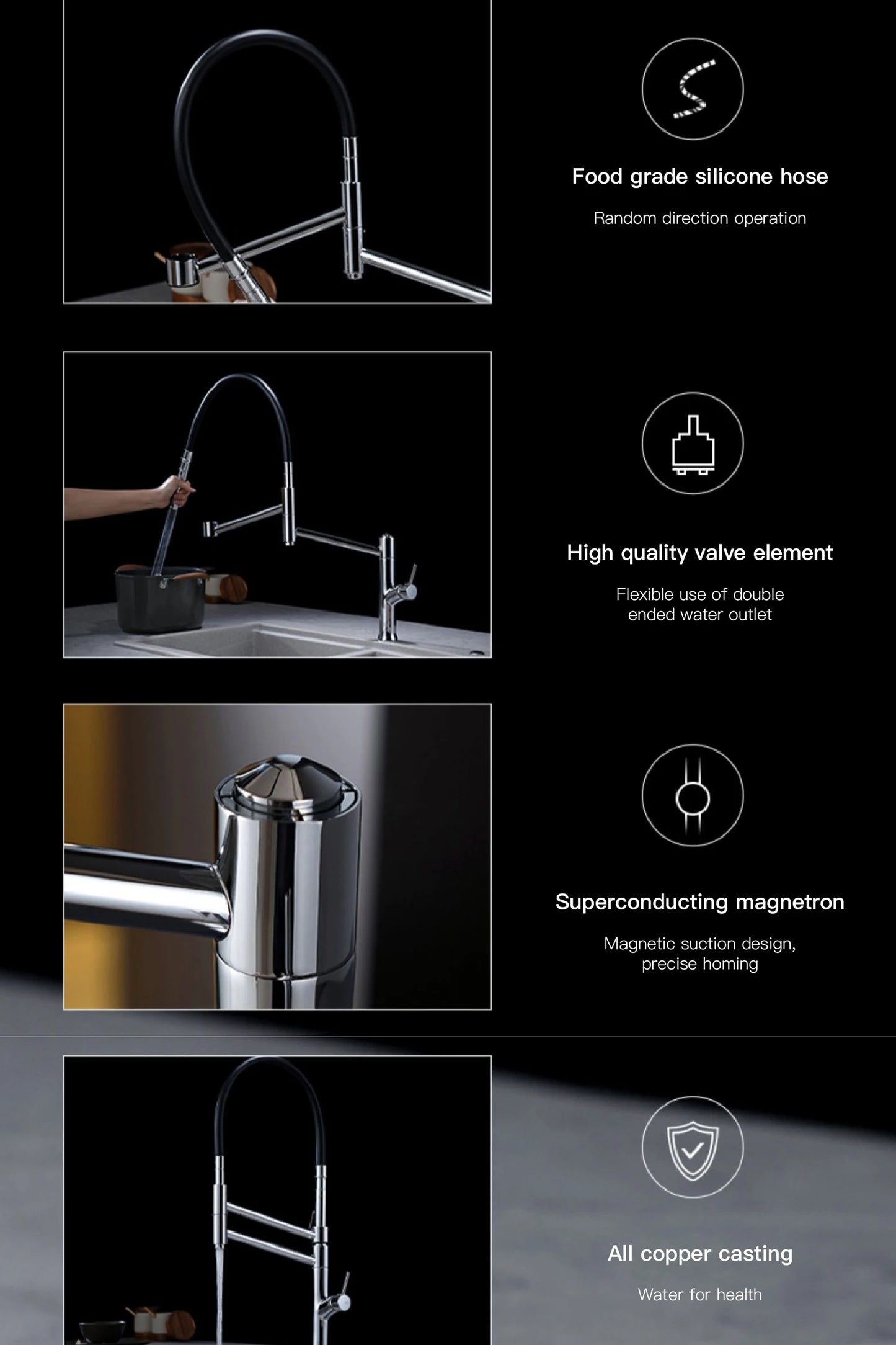 LUXURY CHROME BRASS KITCHEN FAUCET MIXER