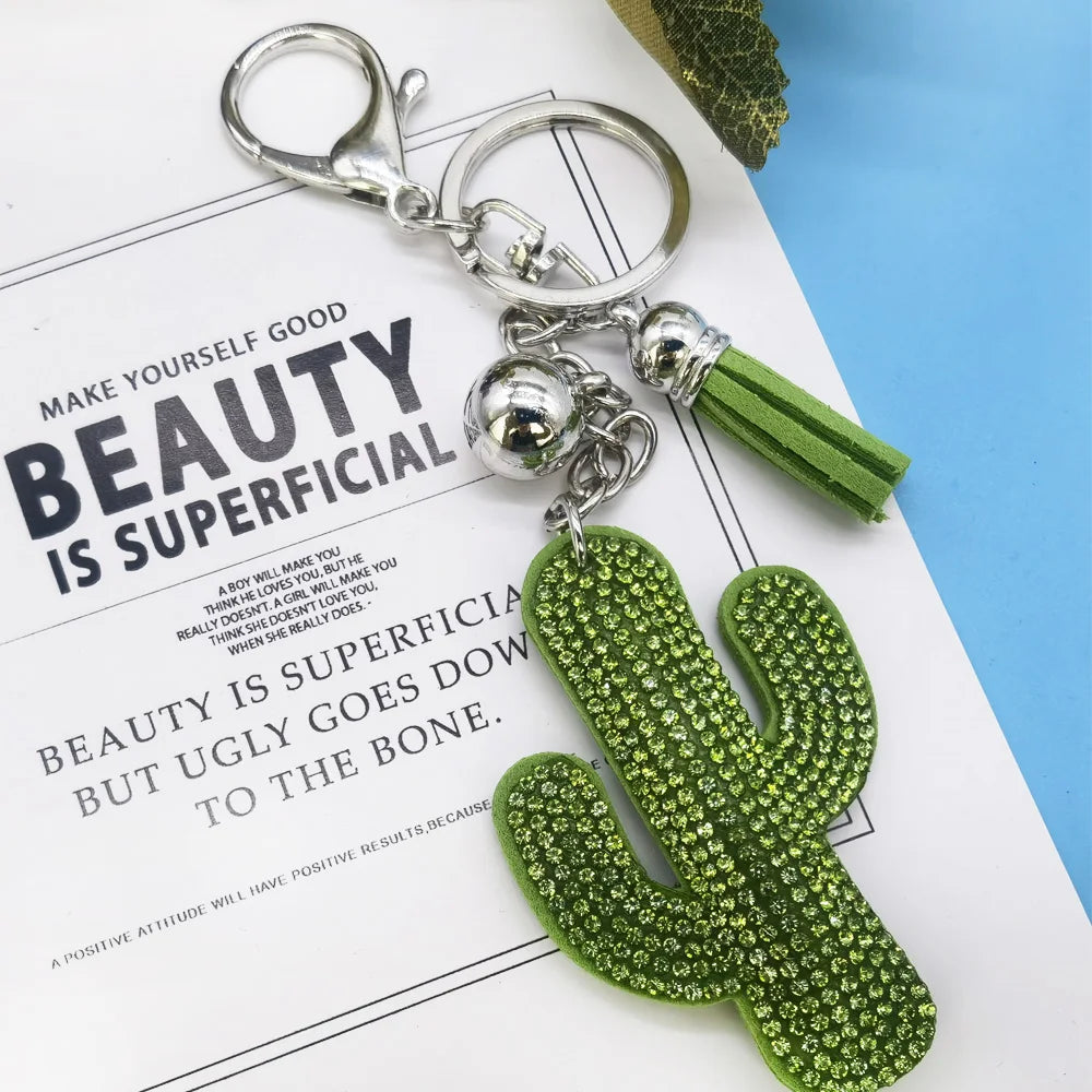 CACTUS CRYSTAL KEYRINGS