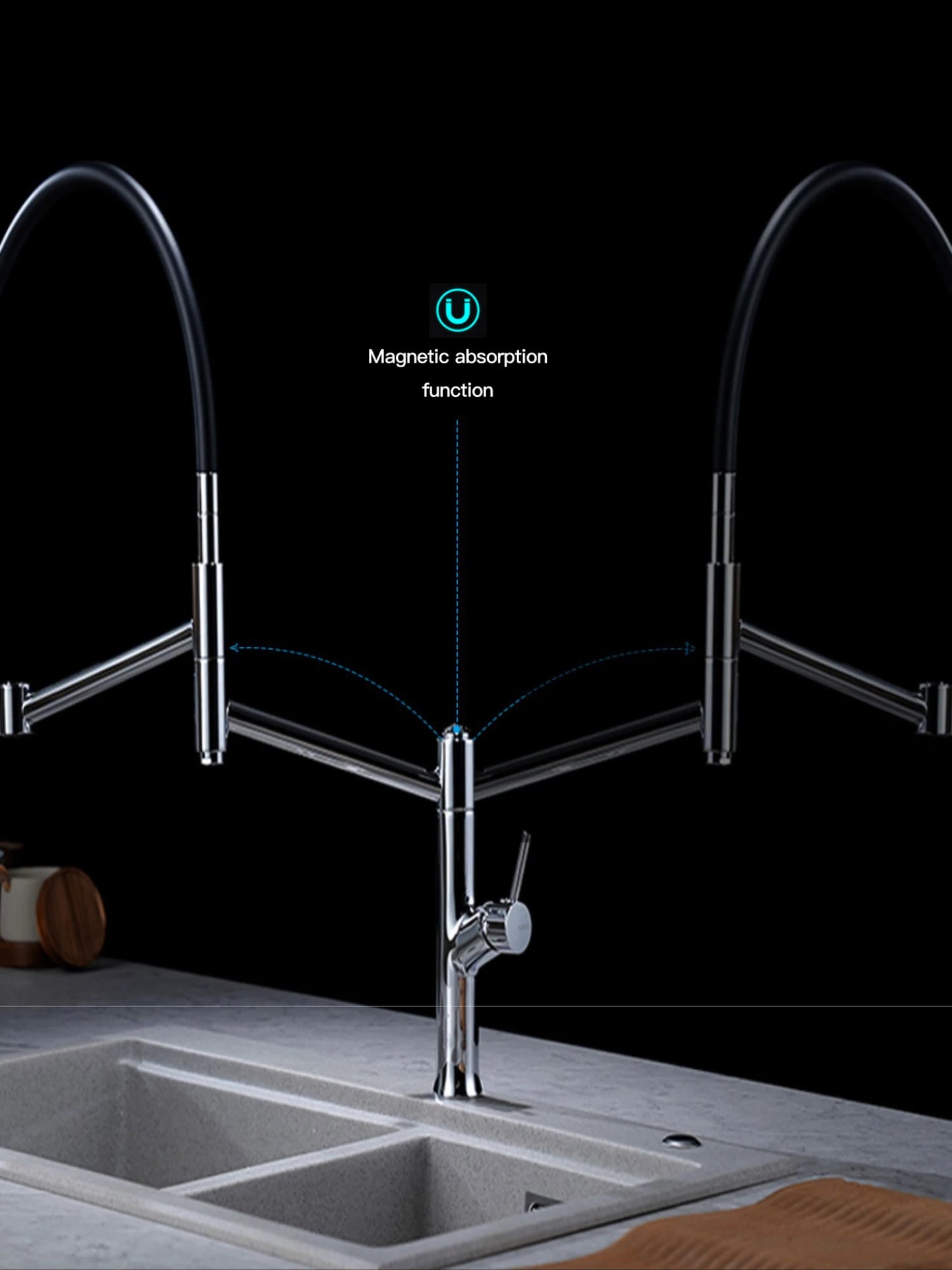 LUXURY CHROME BRASS KITCHEN FAUCET MIXER