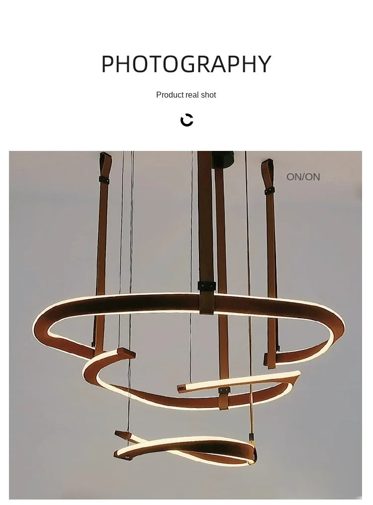 LEATHER LED CHANDELIER